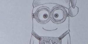 Come disegnare Minion vestito per Natale
