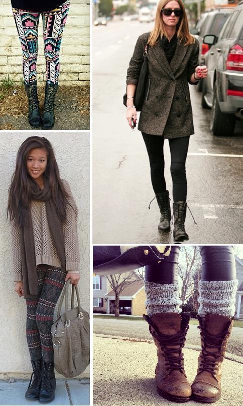 Come abbinare gli anfibi militari - Anfibi militari con leggings