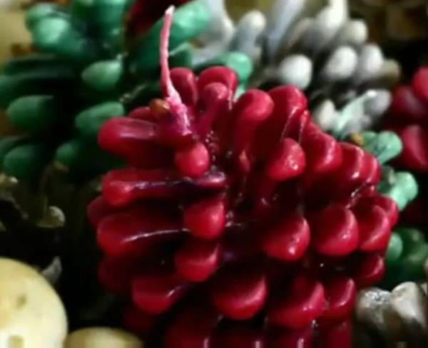 Come fare decorazioni di Natale con le pigne - Candela a forma di pigna