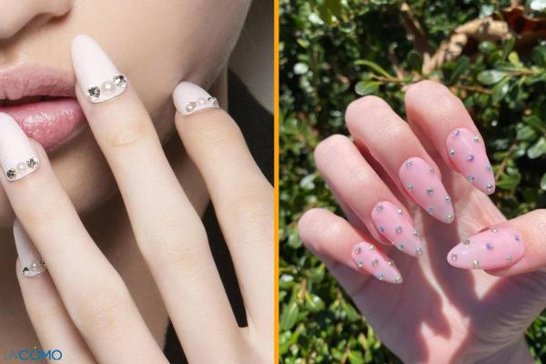 Unghie con perline: idee e come incollarle - Unghie con diamanti