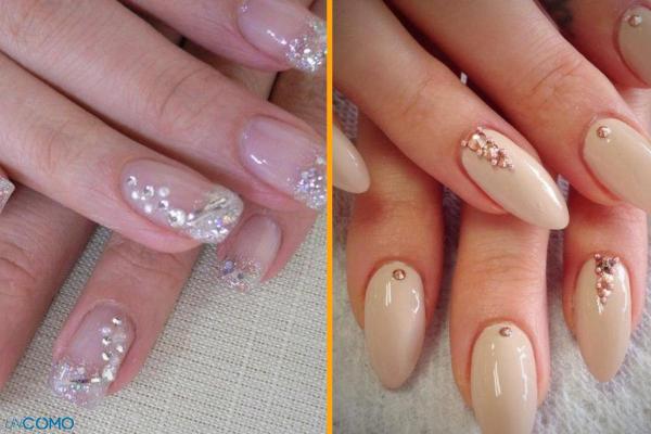 Unghie con perline: idee e come incollarle - Unghie con perline di cristallo